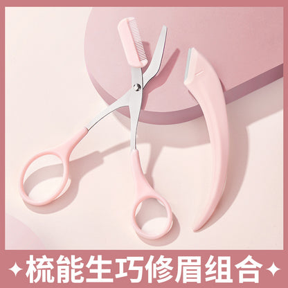 The GECOMO comb is a versatile eyebrow shaping set that can be used for both macro eyebrow shaping, shaving, and trimming