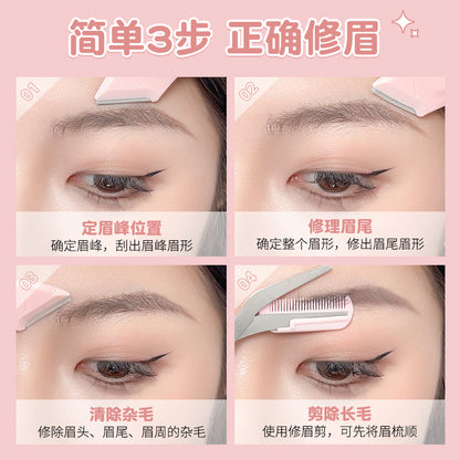 The GECOMO comb is a versatile eyebrow shaping set that can be used for both macro eyebrow shaping, shaving, and trimming